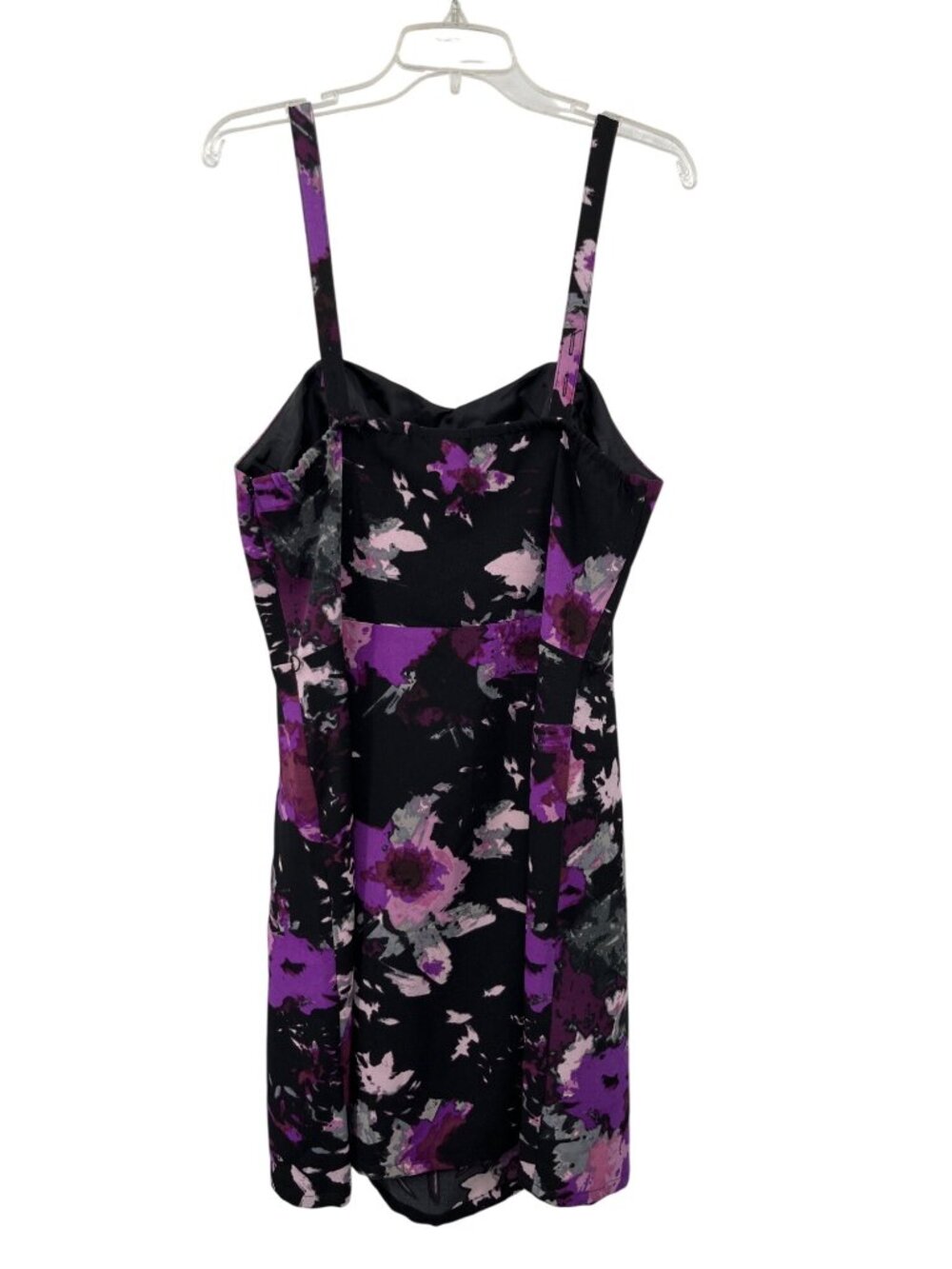 Lane Bryant Floral Dress Womens 16 Purple Black NEW Defects No Belt - Picture 2 of 14